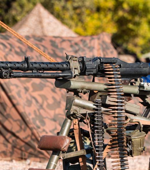 clasic war rifle on a war war camp